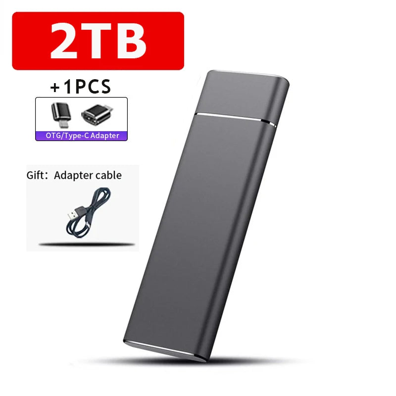 Hard Drive 2TB High-speed External SSD Portable SSD USB3.0 Solid State Disk Backup Storage for Mac/Laptop