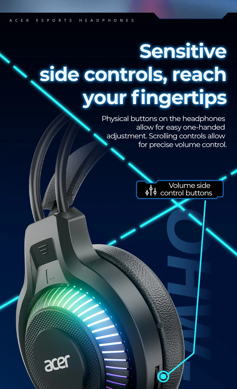 RGB Cool Lighting Wired Earphones Low latency Headphones with Mic Breathable Comfortable Earbuds Surround Sound Effects for Game