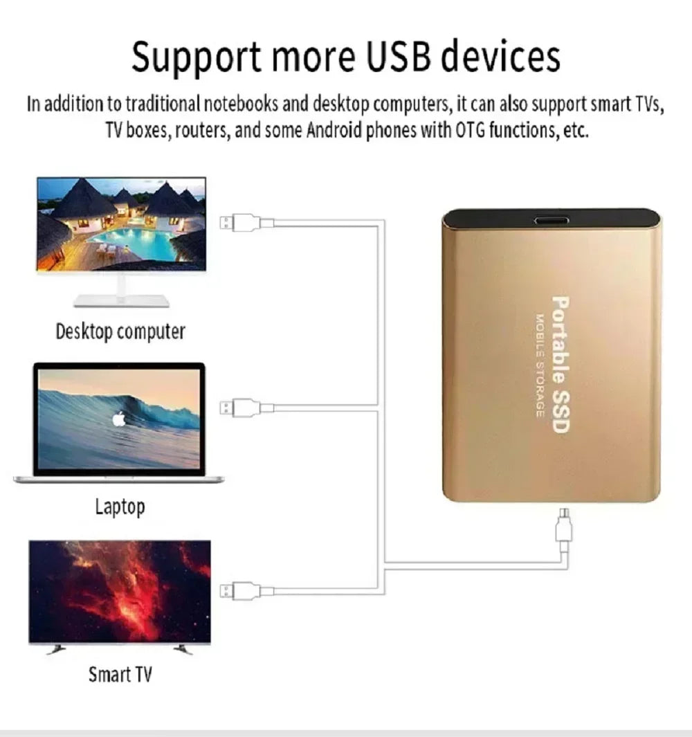 Portable SSD Drive USB Type-C for Computer File Backup