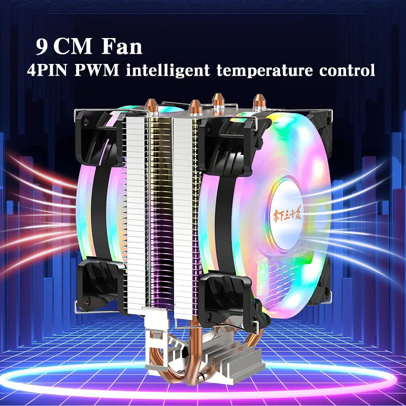 CPU Air Cooler X79 X99 3Pin PWM 4Pin Quiet Processor Cooling Fan For Intel LGA 1151 1155 1200 1700 2011 AMD AM3 AM4 PC Radiator