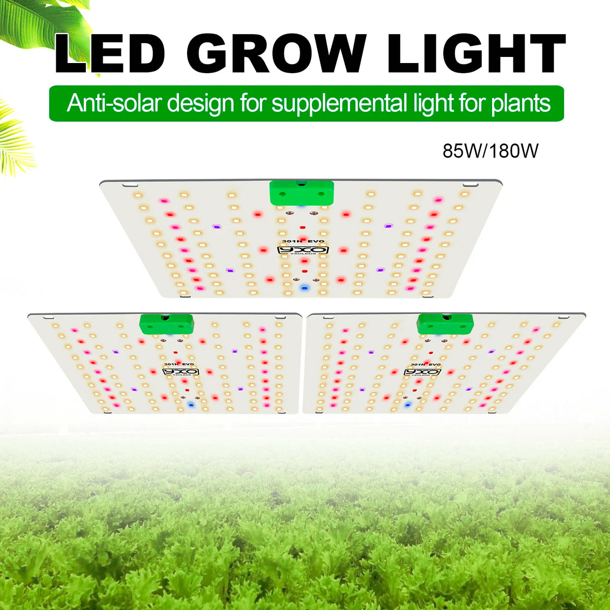 Super Bright Sam-ung Quantum Dot LM301H EVO Dimmable 85W 180W LED Plant Growth Light for Indoor Gardening And Agriculture