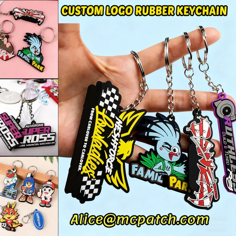 Custom PVC Keychains Customize Soft Rubber Keychain with Design&Logo DIY Silicone Key Personalized Durable PVC Key Chain for Key
