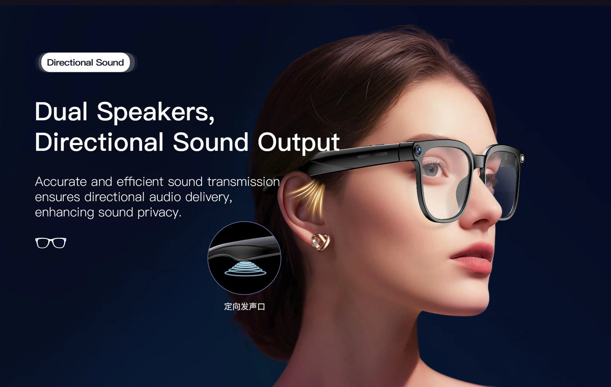 Smart AI Glasses 1080P HD Camera Video Recorder Bluetooth 5.4 Wireless Audio Headphones IP65 Waterproof Sport Men Women Eyewear
