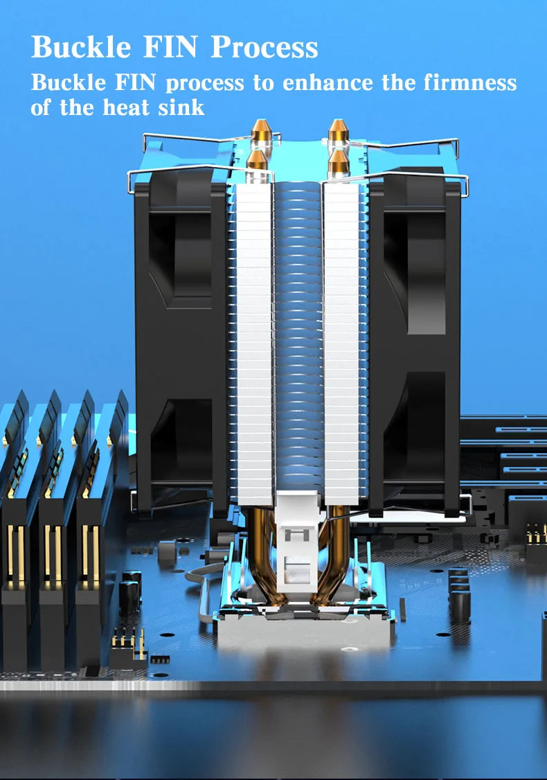 CPU Air Cooler X79 X99 3Pin PWM 4Pin Quiet Processor Cooling Fan For Intel LGA 1151 1155 1200 1700 2011 AMD AM3 AM4 PC Radiator