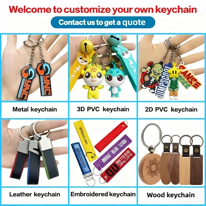 Custom PVC Keychains Customize Soft Rubber Keychain with Design&Logo DIY Silicone Key Personalized Durable PVC Key Chain for Key