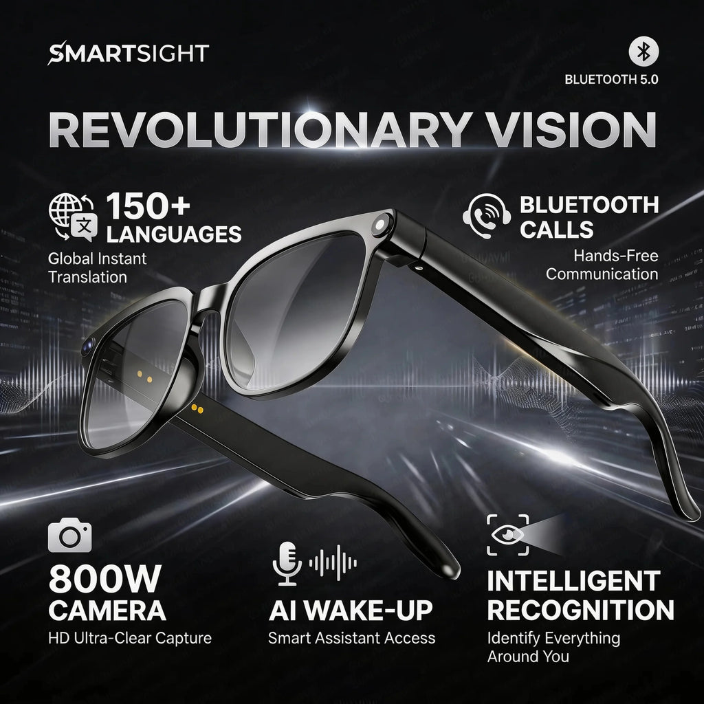 Smart AI Glasses 1080P HD Camera Video Recorder Bluetooth 5.4 Wireless Audio Headphones IP65 Waterproof Sport Men Women Eyewear