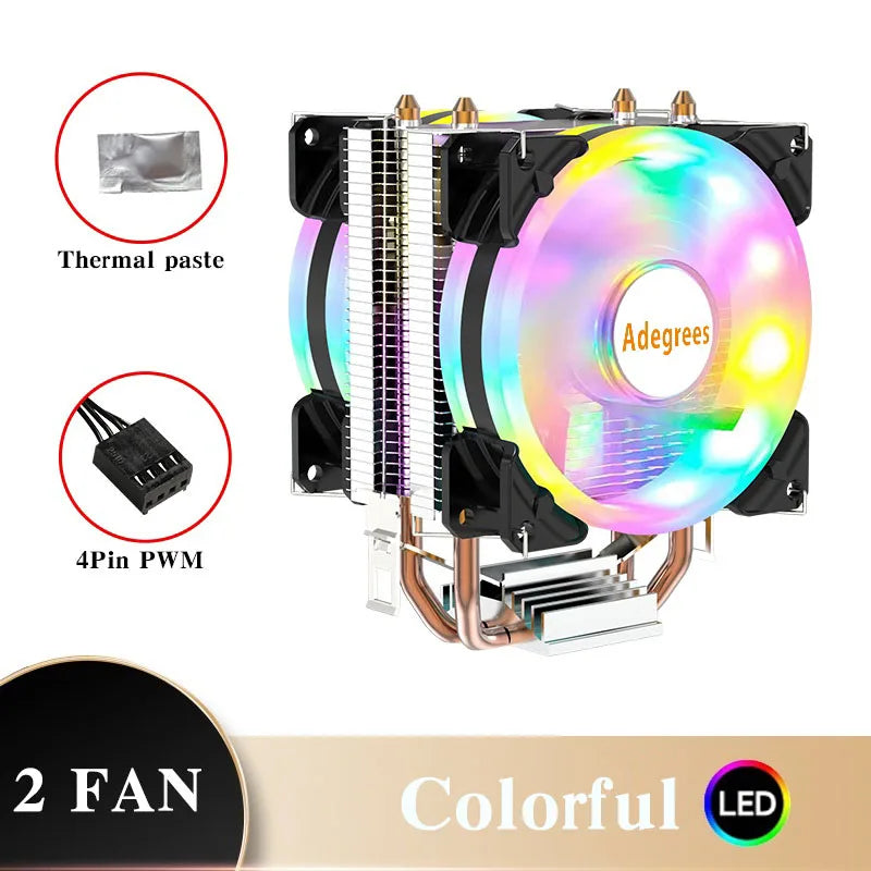 CPU Air Cooler X79 X99 3Pin PWM 4Pin Quiet Processor Cooling Fan For Intel LGA 1151 1155 1200 1700 2011 AMD AM3 AM4 PC Radiator