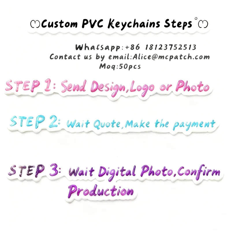 Custom PVC Keychains Customize Soft Rubber Keychain with Design&Logo DIY Silicone Key Personalized Durable PVC Key Chain for Key