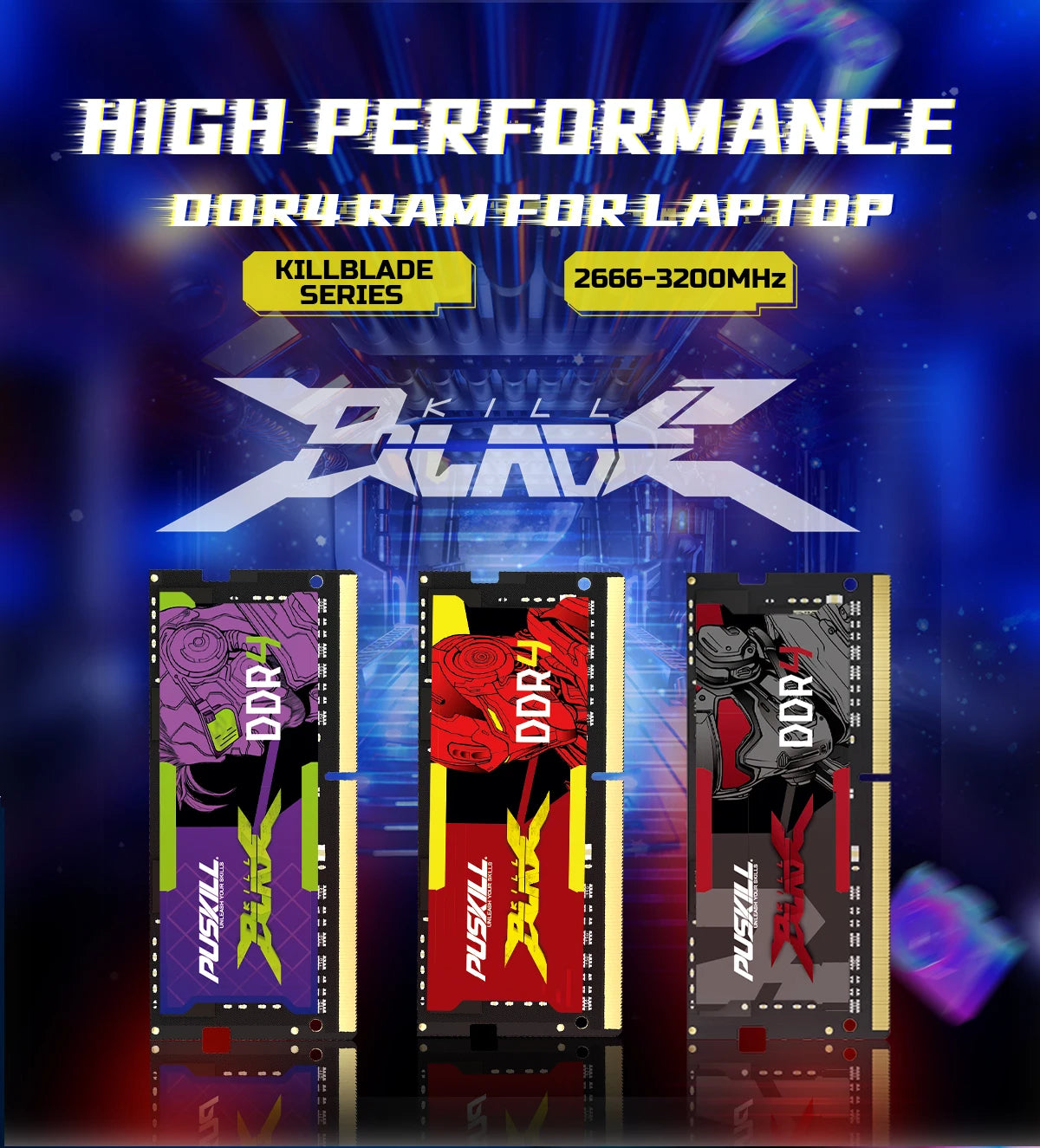 PUSKILL DDR4 DDR3L Memoria Ram Notebook 32GB 16GB 8GB 4GB 3200 2666 2400 1600 1333 Sodimm Laptop Memory