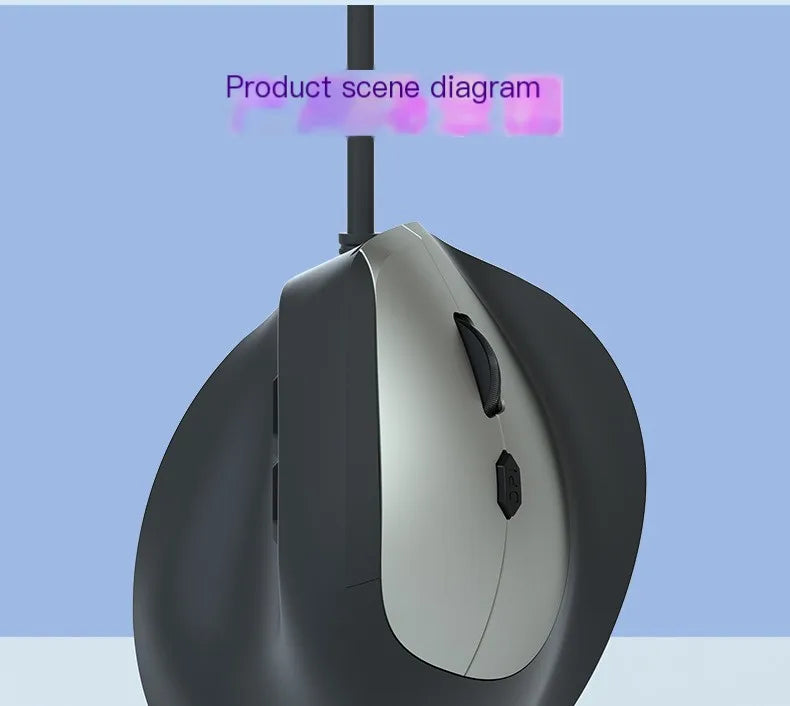 Mouse Wired Vertical Mouse Ergonomic Rechargeable 3200DPI Optional Portable Gaming Mouse for Mac Laptop PC Computer