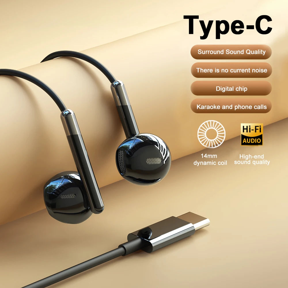 For Samsung Earplugs Dolby Surround Sound With Mic Type C 3.5mm Music Wired Headphones For Samsung Galaxy S25 S24 S23 S22 Ultra
