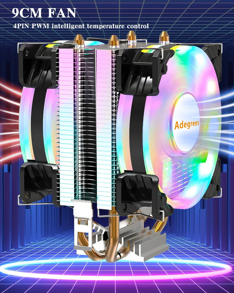 CPU Air Cooler X79 X99 3Pin PWM 4Pin Quiet Processor Cooling Fan For Intel LGA 1151 1155 1200 1700 2011 AMD AM3 AM4 PC Radiator