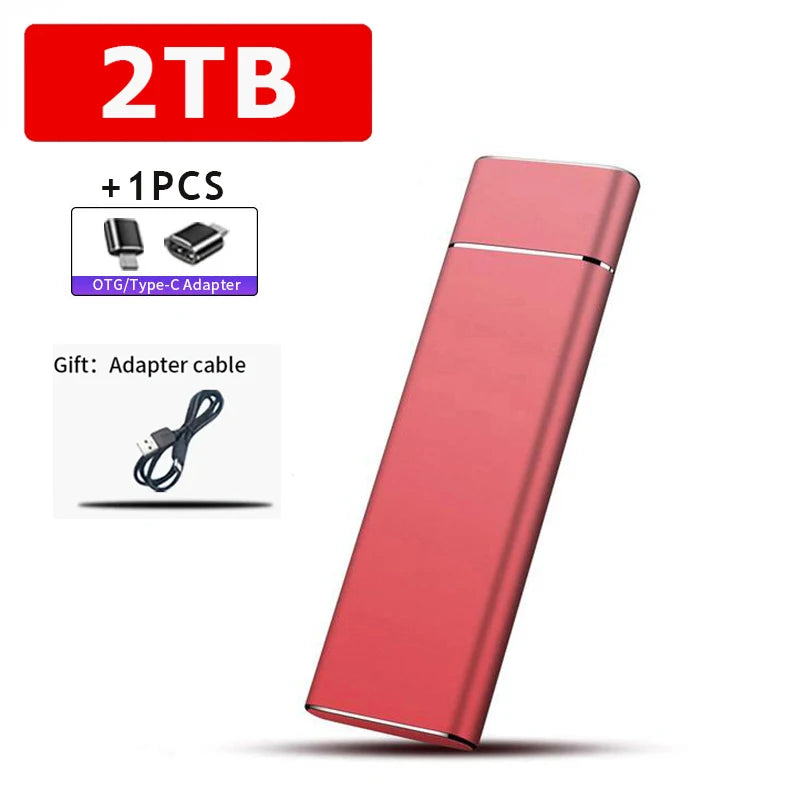 Hard Drive 2TB High-speed External SSD Portable SSD USB3.0 Solid State Disk Backup Storage for Mac/Laptop
